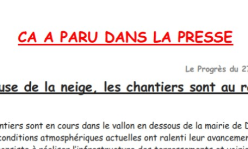 Ca a paru dans la presse !!