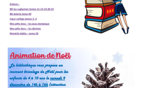 Bibliothèque – les infos de décembre