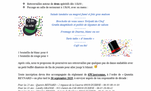 Demi-décades de la classe en 0
