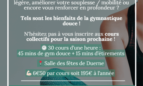 Cours de gymnastique douce à Duerne