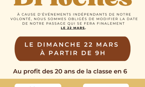 Vente de brioches par les 20 ans des Classes en 6 –