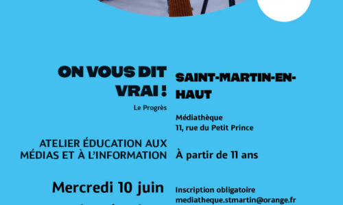 Atelier à la médiathèque de St Martin en Haut