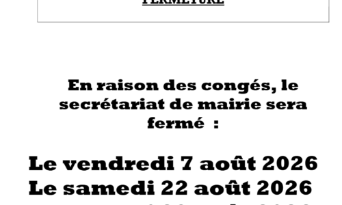 Fermeture mairie